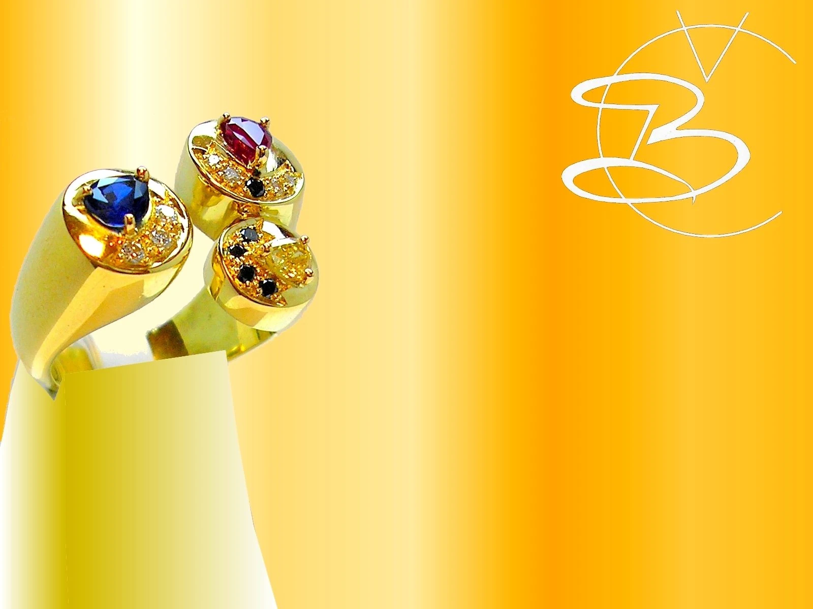 Création de bague aux pierres colorées